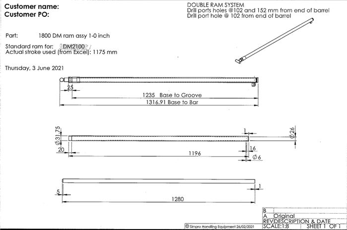 Dumpmaster Hydraulic Rams