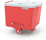 FB200-R // Flurobin 200L Red, triple-layer PE, bevel face