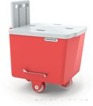 FB200-R // Flurobin 200L Red, triple-layer PE, bevel face