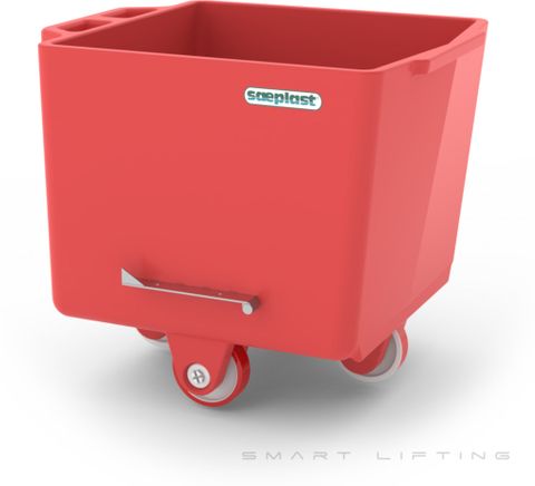 FB200-R // Flurobin 200L Red, triple-layer PE, bevel face