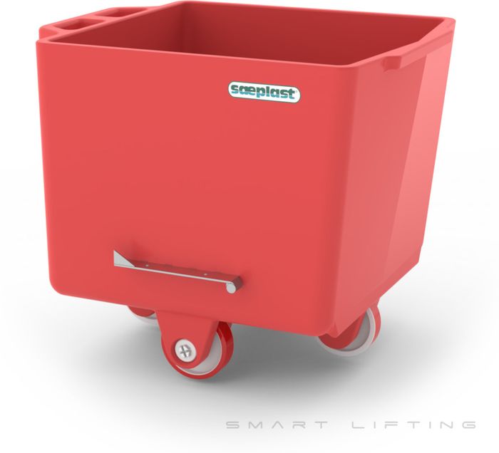 FB200-R // Flurobin 200L Red, triple-layer PE, bevel face