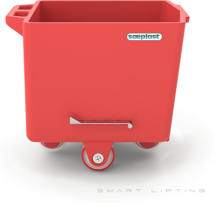 FB200-R // Flurobin 200L Red, triple-layer PE, bevel face