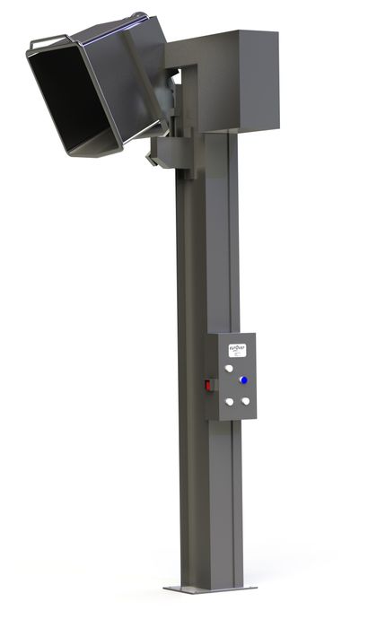 EO2500 // Eurover 1800-2500mm LH column lifter for DIN9797 Eurobins, 400V 3-ph mains