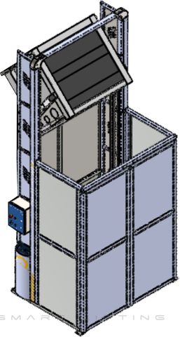 MDS2400N-B // MegaDumper SS 2400mm bin lifter for ~1200x1200mm bulk bins, 24V/40Ah battery