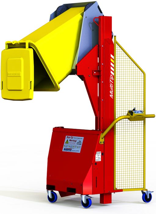 MT1200-B // Multi-Tip 1200mm bin lifter for 80L-240L wheelie bins, 24V/20Ah battery