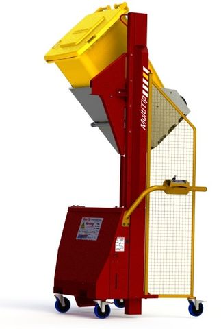 MT1600-B // Multi-Tip 1600mm bin lifter for 60-240L wheelie bins, 24V/20Ah battery