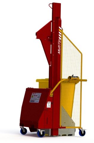 MT1600-B // Multi-Tip 1600mm bin lifter for 80L-240L wheelie bins, 24V/20Ah battery