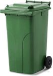 MGB240-GG // Simpro 240L Green Wheelie Bin, HDPE, with 2x 200mm outset wheels