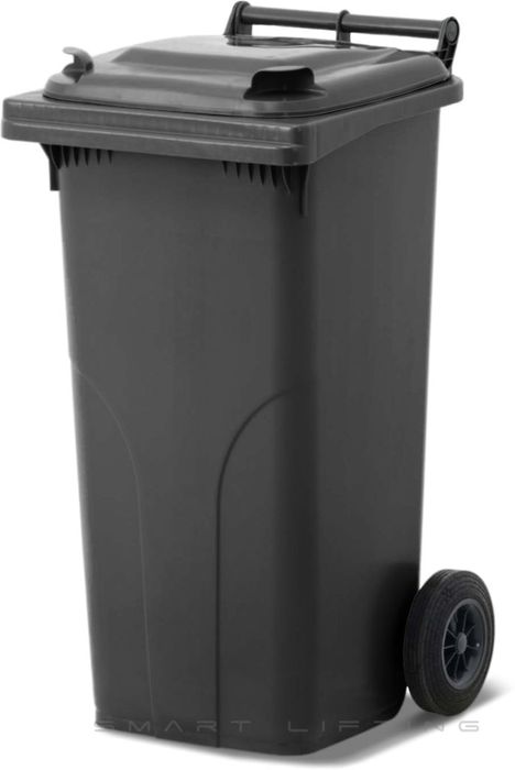 MGB120-KK // Simpro 120L Black Wheelie Bin, HDPE, with 2x 200mm outset wheels