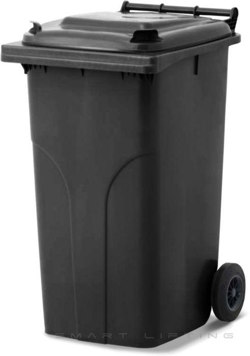 MGB240-KK // Simpro 240L Black Wheelie Bin, HDPE, with 2x 200mm outset wheels