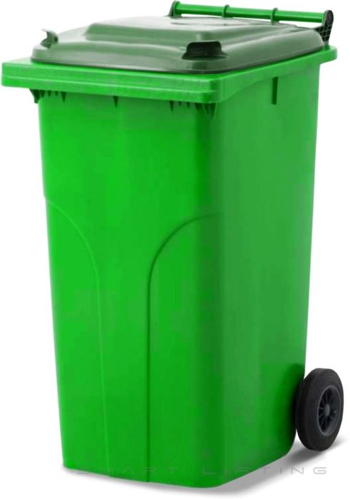 MGB240-LG // Simpro 240L Wheelie Bin, Lime/Green HDPE, with 2x 200mm outset wheels