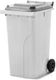 MGB240-WS // Simpro 240L Wheelie Bin, White/Silver HDPE, with 2x 200mm outset wheels