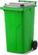 MGB240-LS // Simpro 240L Wheelie Bin, Lime/Silver HDPE, with 2x 200mm outset wheels