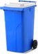 MGB240-BW // Simpro 240L Wheelie Bin, Blue/White HDPE, with 2x 200mm outset wheels