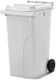 MGB240-WW // Simpro 240L Wheelie Bin, White HDPE, with 2x 200mm outset wheels