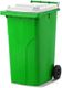 MGB240-LW // Simpro 240L Wheelie Bin, Lime/White HDPE, with 2x 200mm outset wheels