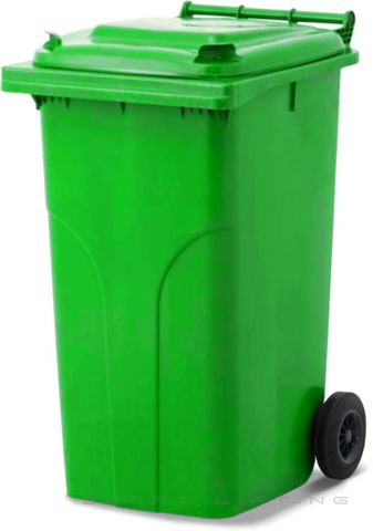 MGB240-LL // Simpro 240L Lime Wheelie Bin, HDPE, with 2x 200mm outset wheels