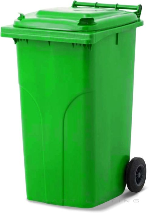 MGB240-LL // Simpro 240L Wheelie Bin, Lime HDPE, with 2x 200mm outset wheels