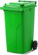 MGB240-LL // Simpro 240L Wheelie Bin, Lime HDPE, with 2x 200mm outset wheels