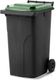 MGB240-KG // Simpro 240L Wheelie Bin, Black/Green HDPE, with 2x 200mm outset wheels