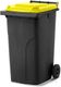 MGB240-KY // Simpro 240L Wheelie Bin, Black/Yellow HDPE, with 2x 200mm outset wheels