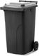 MGB240-KS // Simpro 240L Wheelie Bin, Black/Silver HDPE, with 2x 200mm outset wheels