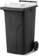 MGB240-KW // Simpro 240L Wheelie Bin, Black/White HDPE, with 2x 200mm outset wheels