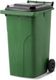 MGB240-GK // Simpro 240L Wheelie Bin, Green/Black HDPE, with 2x 200mm outset wheels