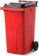 MGB240-RK // Simpro 240L Wheelie Bin, Red/Black HDPE, with 2x 200mm outset wheels