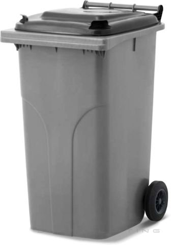 MGB240-SK // Simpro 240L Silver/Black Wheelie Bin, HDPE, with 2x 200mm outset wheels