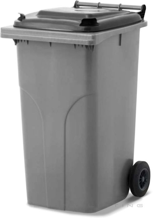 MGB240-SK // Simpro 240L Wheelie Bin, Silver/Black HDPE, with 2x 200mm outset wheels