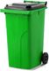 MGB240-LK // Simpro 240L Wheelie Bin, Lime/Black HDPE, with 2x 200mm outset wheels