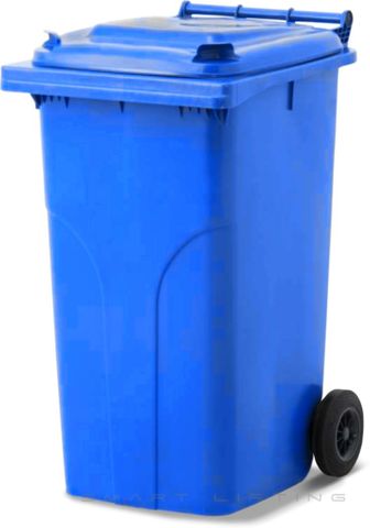 MGB240-BB // Simpro 240L Blue Wheelie Bin, HDPE, with 2x 200mm outset wheels