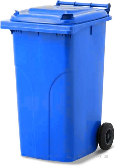 MGB240-BB // Simpro 240L Wheelie Bin, Blue HDPE, with 2x 200mm outset wheels