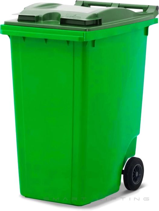 MGB360-LG // Simpro 360L Lime/Green Wheelie Bin, HDPE, with 2x 200mm inset wheels