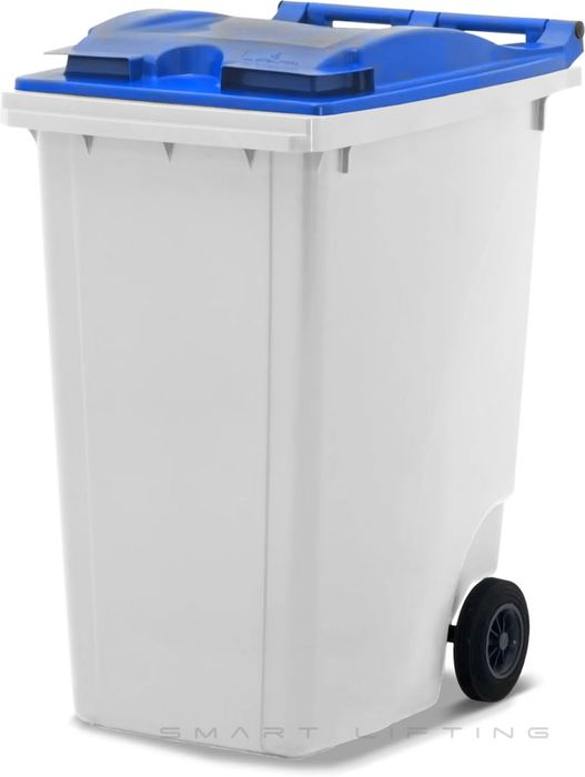 MGB360-WB // Simpro 360L White/Blue Wheelie Bin, HDPE, with 2x 200mm inset wheels