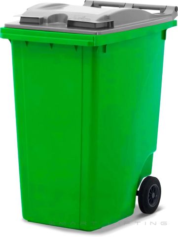 MGB360-LS // Simpro 360L Lime/Silver Wheelie Bin, HDPE, with 2x 200mm inset wheels