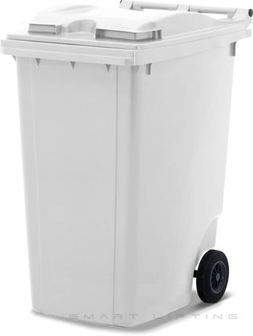 MGB360-WW // Simpro 360L Wheelie Bin, White HDPE, with 2x 200mm inset wheels