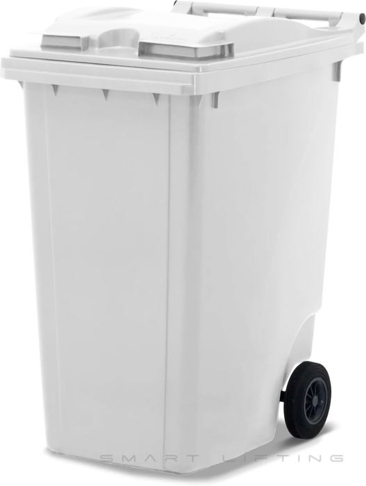 MGB360-WW // Simpro 360L Wheelie Bin, White HDPE, with 2x 200mm inset wheels