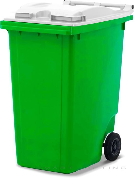 MGB360-LW // Simpro 360L Lime/White Wheelie Bin, HDPE, with 2x 200mm inset wheels