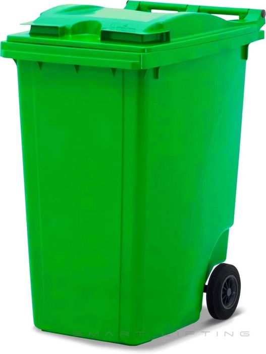 MGB360-LL // Simpro 360L Lime Wheelie Bin, HDPE, with 2x 200mm inset wheels