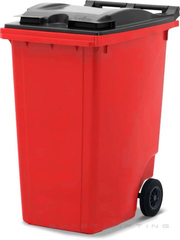 MGB360-RK // Simpro 360L Red/Black Wheelie Bin, HDPE, with 2x 200mm inset wheels