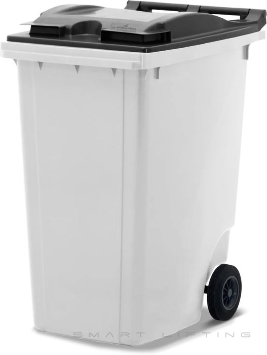 MGB360-WK // Simpro 360L White/Black Wheelie Bin, HDPE, with 2x 200mm inset wheels