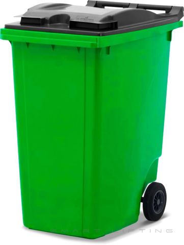 MGB360-LK // Simpro 360L Wheelie Bin, Lime/Black HDPE, with 2x 200mm inset wheels