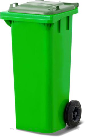 MGB80-LG // Simpro 80L Lime/Green Wheelie Bin, HDPE, with 2x 200mm outset wheels