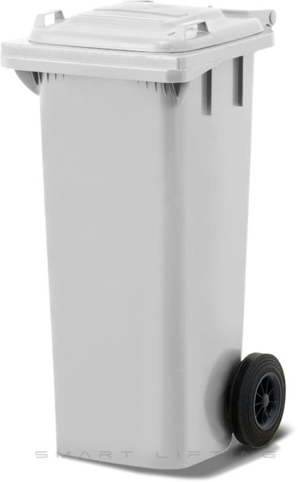 MGB80-WW // Simpro 80L White Wheelie Bin, HDPE, with 2x 200mm outset wheels