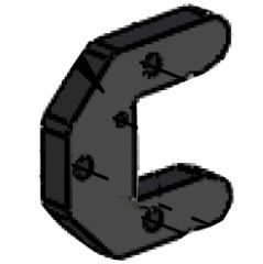 Lock Actuator Mounting Bracket, 8mm UHMWPE, waterjet cut (DM Idec series)