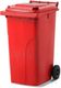 MGB240-RR // Simpro 240L Wheelie Bin, Red HDPE, with 2x 200mm outset wheels