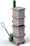 MS1400 // Microstacker bin stacker with 1400mm lift, 150kg capacity & 12V/21Ah battery