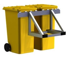 LM1100 // LorryMaster fork-mounted bin transport frame with EN840 comb-hitch
